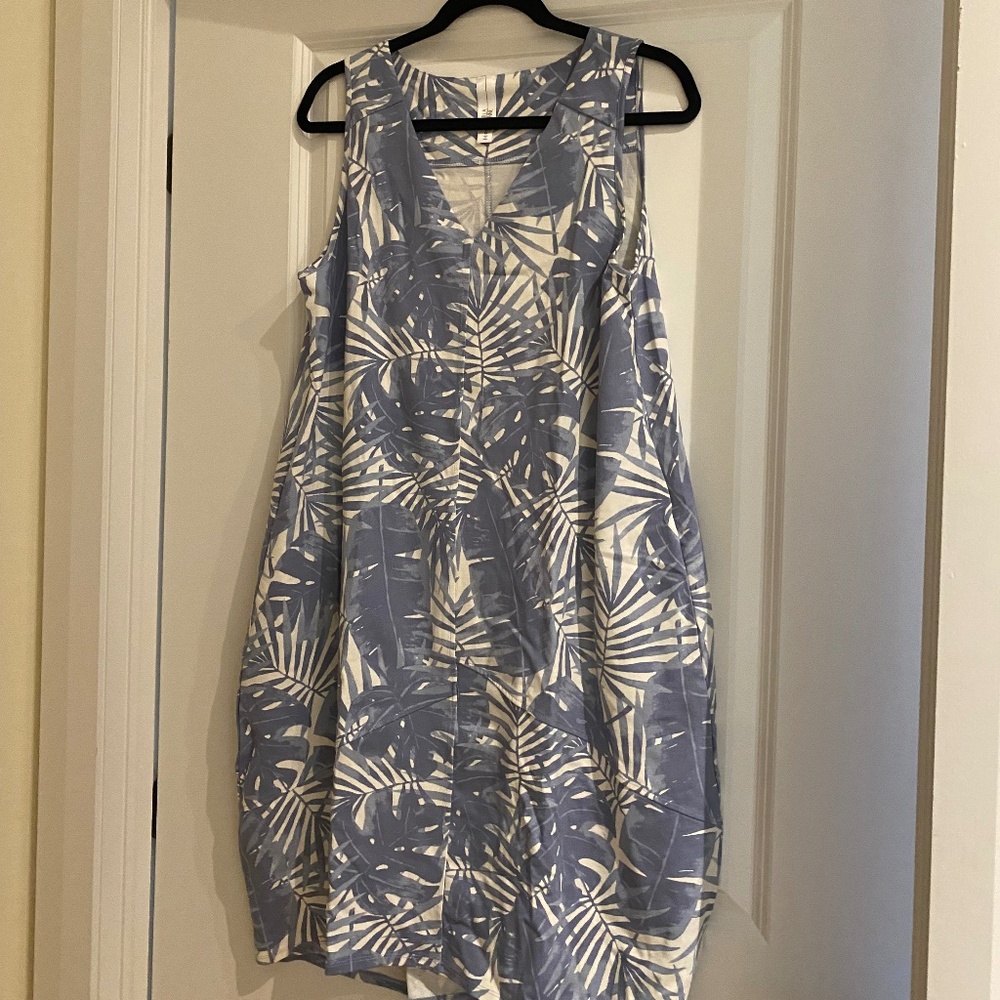 Marla Wynne Chambray/Cream Balloon Dress Size L